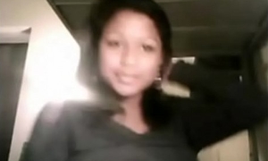 Crestfallen teen on webcam